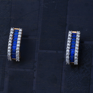 916 CZ blue Traditional Design Earring 