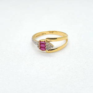 Gold 91.6 Diamond Ladies Ring