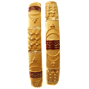 22k Gold Meenakari Half Round Patla Bangles M