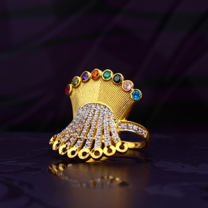 22K Gold Hallmarked CZ Diamond Ring