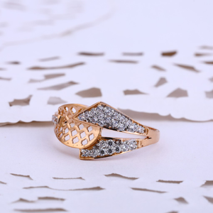 18ct rose gold cz ladies ring rlr576