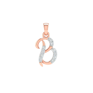 18K Rose Gold Real Diamond Designer Pendant M