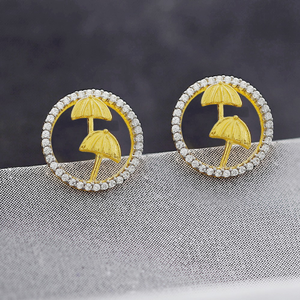 Tiny umbrella earring studs