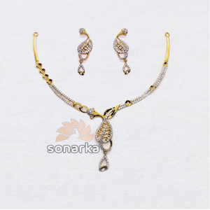 22kt lightweight CZ gold necklace