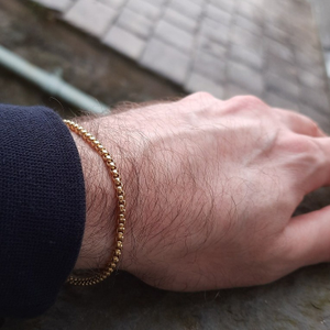 18 Kt Yellow Gold Box Link Chain Handmade Men