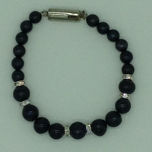 Black Round Graded&nbsp;Pearls With CZ Chakri 1&nbsp;