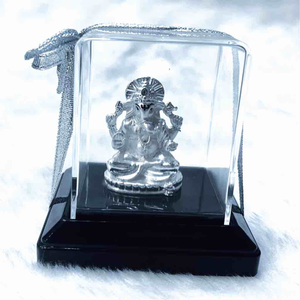 Silver plated antique ganeshji