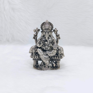 Hallmarked silver ganesh idol in high antique