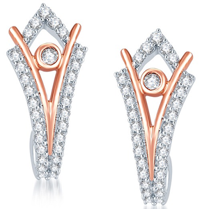 Rose Gold Diamond Studded Attractive Earrings