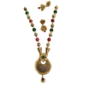 916 gold antique necklace set mga - gn024