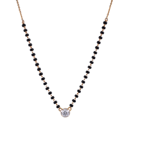 18K Gold Solitaire Diamond Mangalsutra