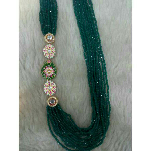 Fancy Side Brooch Meenakari Crystal Beads Nec