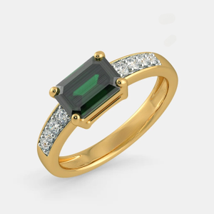 22k gold green colour stone chauras ring