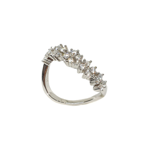 925 Sterling Silver Lining Diamond Ring MGA -