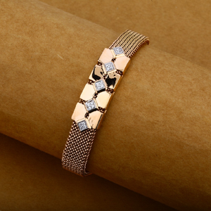 Mens Rose Gold 18K Spring Leather Bracelet-ML