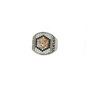 Om Symbol Fancy Gents Ring In 925 Sterling Si