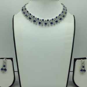 White,Blue CZ Necklace Set JNC0223