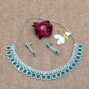 Green Stone Wedding Necklace Set