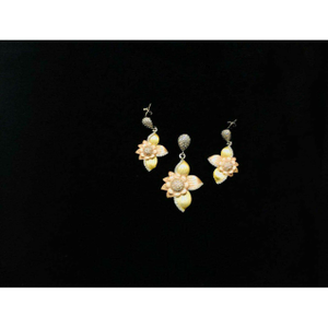 92.5 Sterling Silver Rose Gold Pendant Set Ms