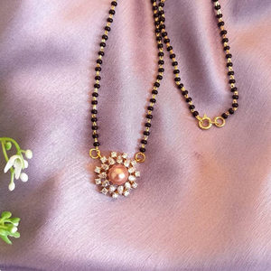 925 silver golden peral in flower magalsutra
