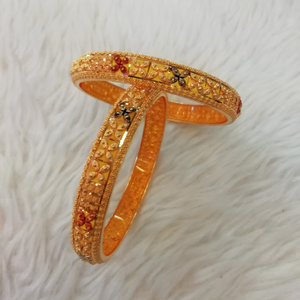 916 gold fancy kalkati work Bangles