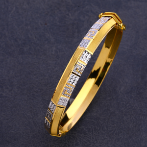 22KT Gold Mens Punjabu Fancy Lock Kada Bracel