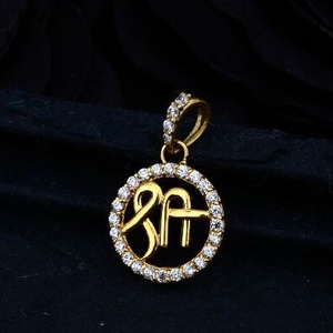 916 Gold CZ Shree Design Pendant