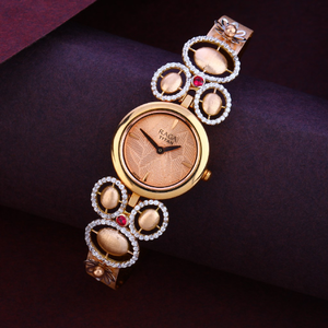 18kt rose gold designer ladies diamond watch 