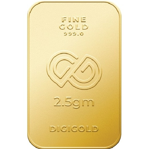Digigold 2.5 gram gold mint bar 24k (99.9%)