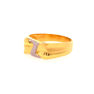 22k yellow gold dazzling plain ring