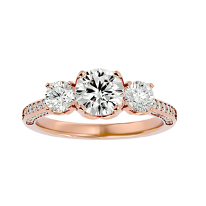 22KT Gold Three Diamond Ring