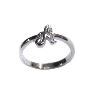 925 Sterling Silver Alphabet (Letter A) Ring 