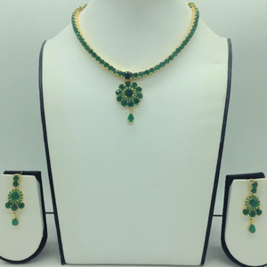 Green cz necklace set jnc0210