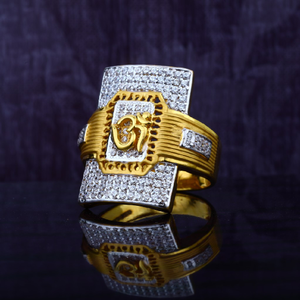 Mens om fancy gold god ring-mgr45
