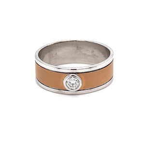 Solitaire Band Ring in Matte Rose Gold for Me