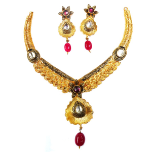 One gram gold forming antique necklace set mg
