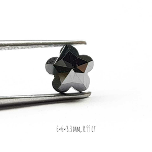 0.99 Carat Natural Diamond Flower Shape Black