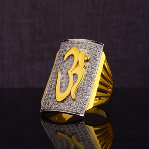 22KT CZ Hallmark Gold men's God Ring MGR138