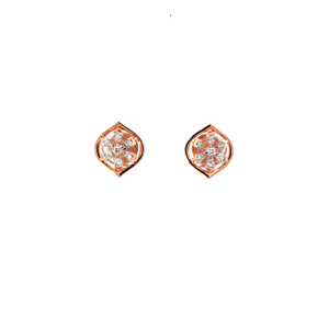 18kt Almond Shape Diamond Rosegold Earrings