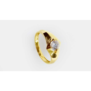 Plan simple 916 gold cz diamond ring 