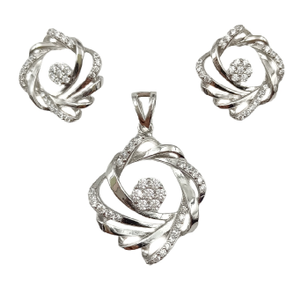 Fancy 925 Silver Pendant Set