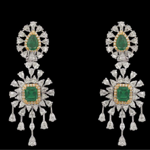 Diamonds and Emeralds Earrings JSJ0185