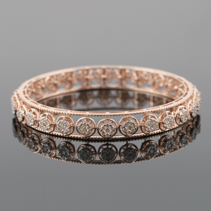 18kt rose gold designer diamond bangle