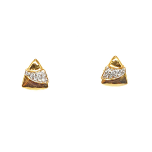 22K Gold Triangle Shaped Fancy Earrings MGA -