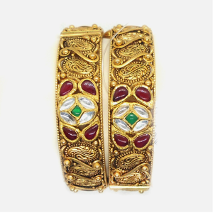 22KT Gold Antique Bridal Bangles RHJ-6019