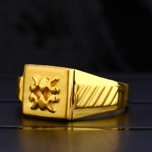 22 carat gold designer plain gents rings RH-G