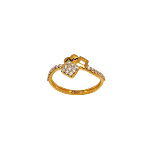 22K Gold Square Shaped Matte Finish Modern Ri