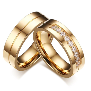 18 Kt   Yellow Gold CZ Stones His & Her W