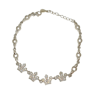925 Sterling Silver Queen Shape Designer Brac
