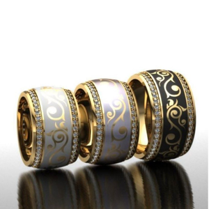 18 Kt  Yellow Gold CZ Stones His & Her Lo